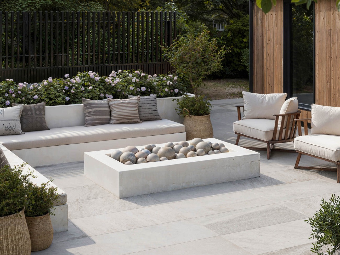 Saubere Terrassenfläche